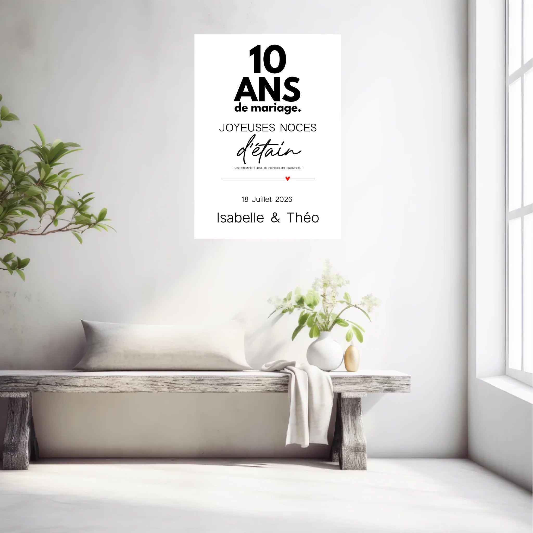 Affiche Personnalisée Noces d'Étain