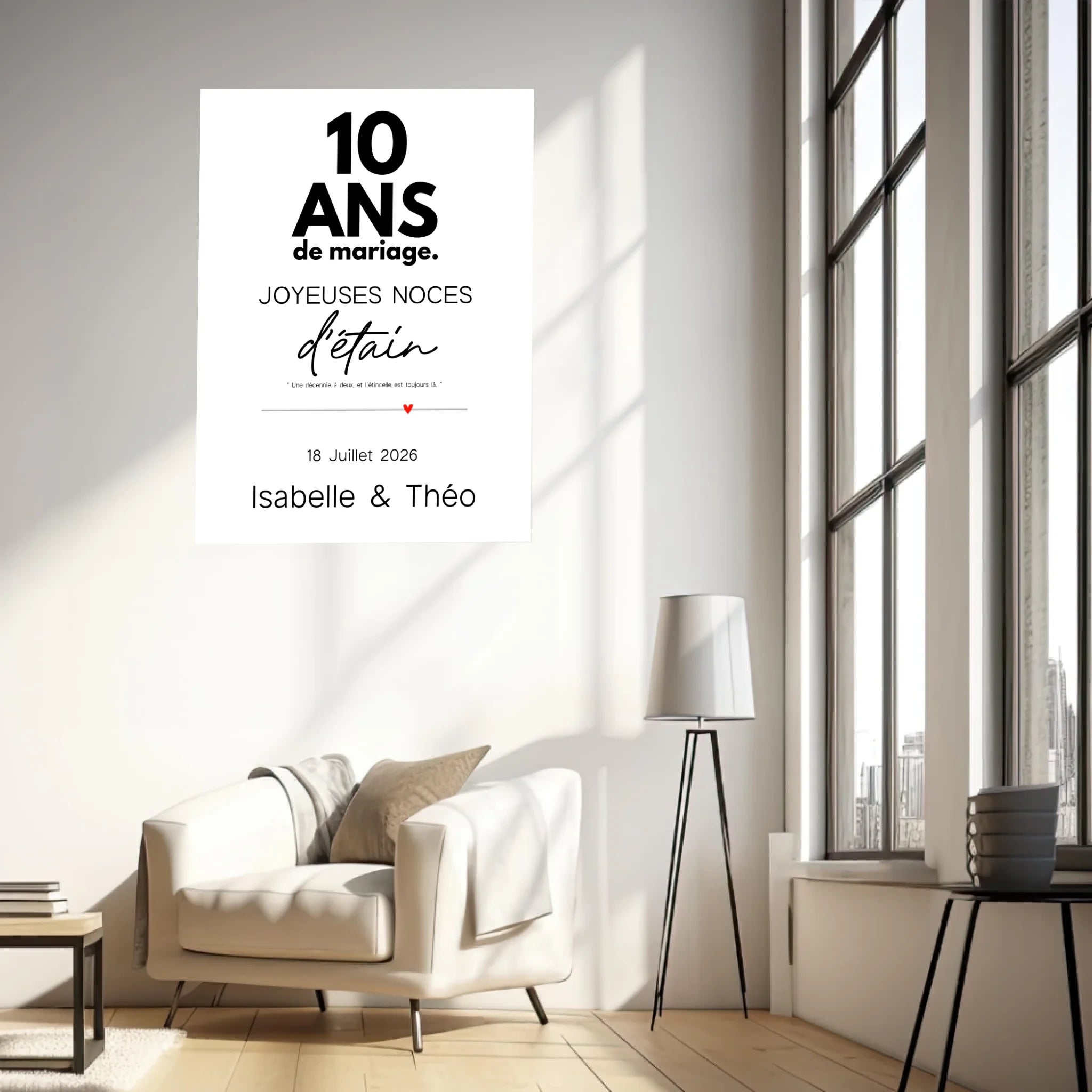 Affiche Personnalisée Noces d'Étain