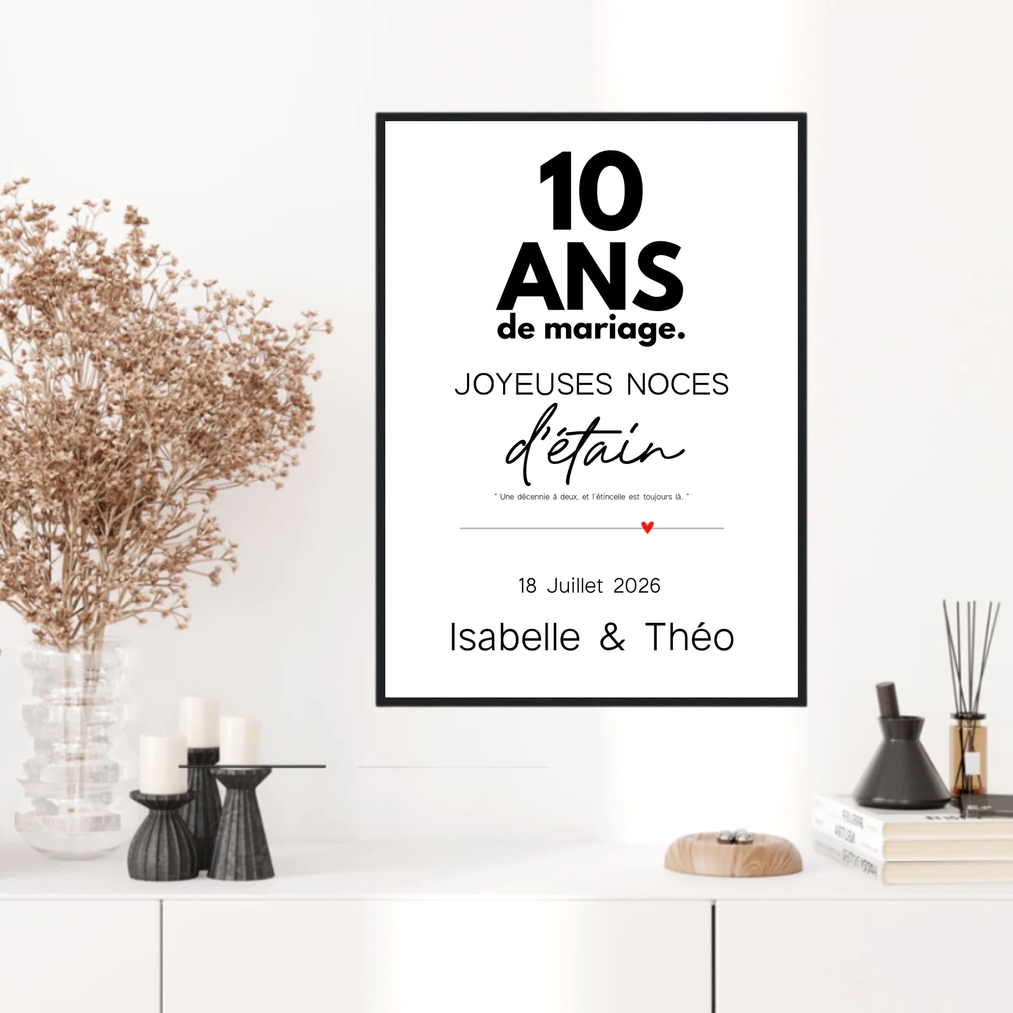 Affiche Personnalisée Noces d'Étain
