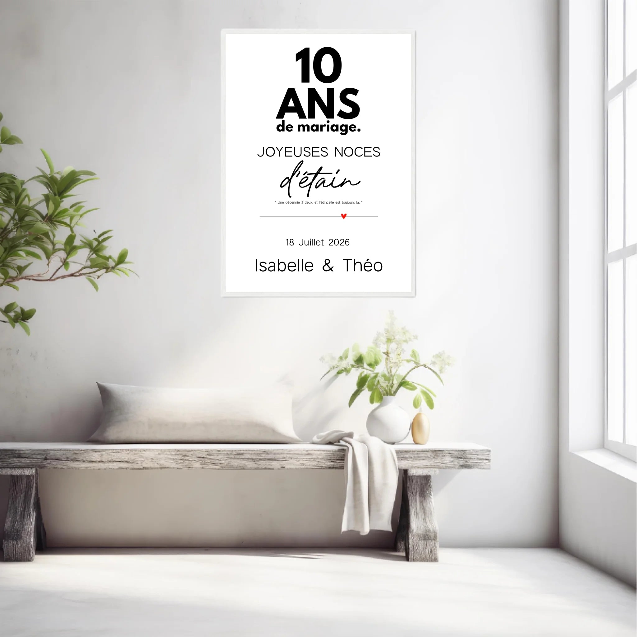 Affiche Personnalisée Noces d'Étain