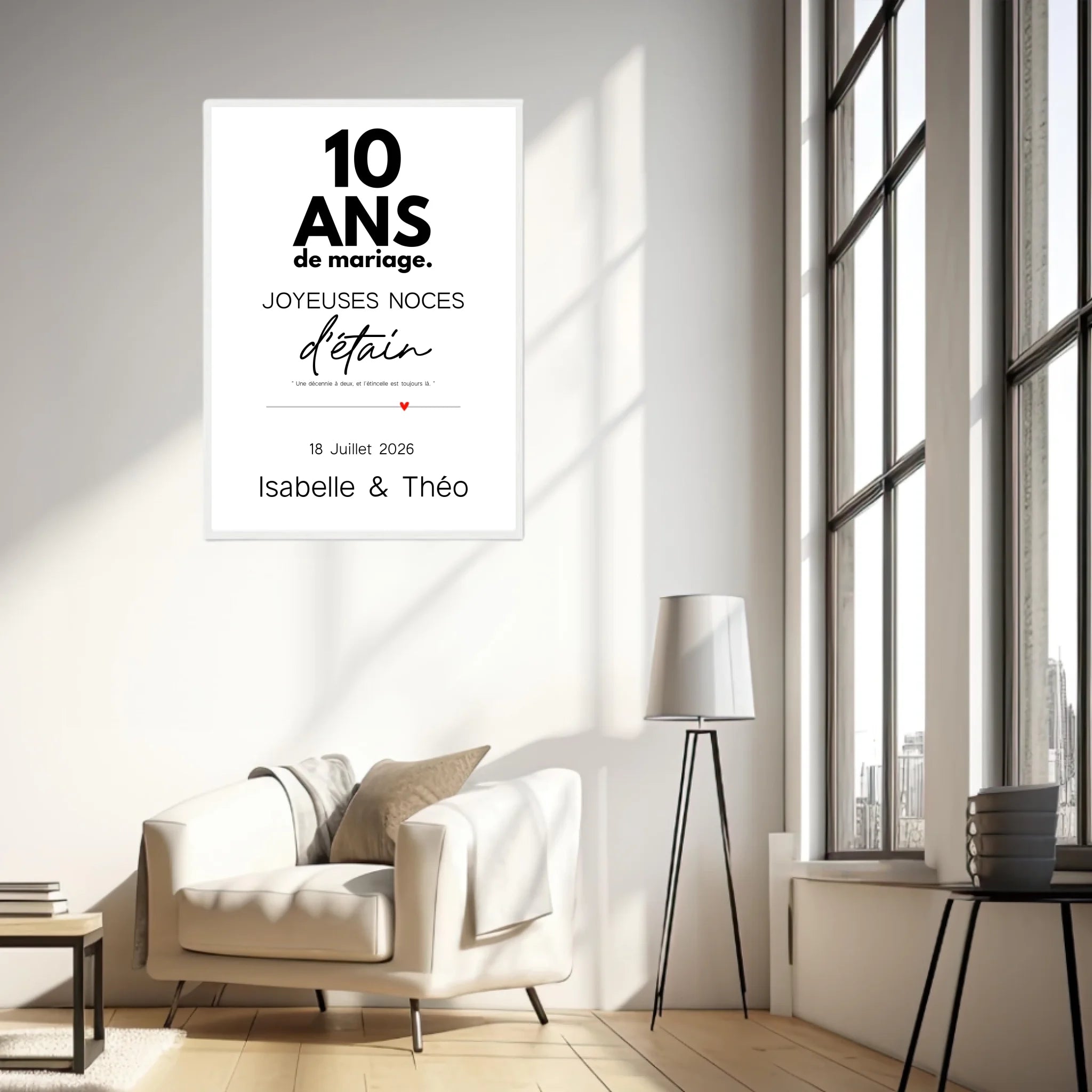 Affiche Personnalisée Noces d'Étain