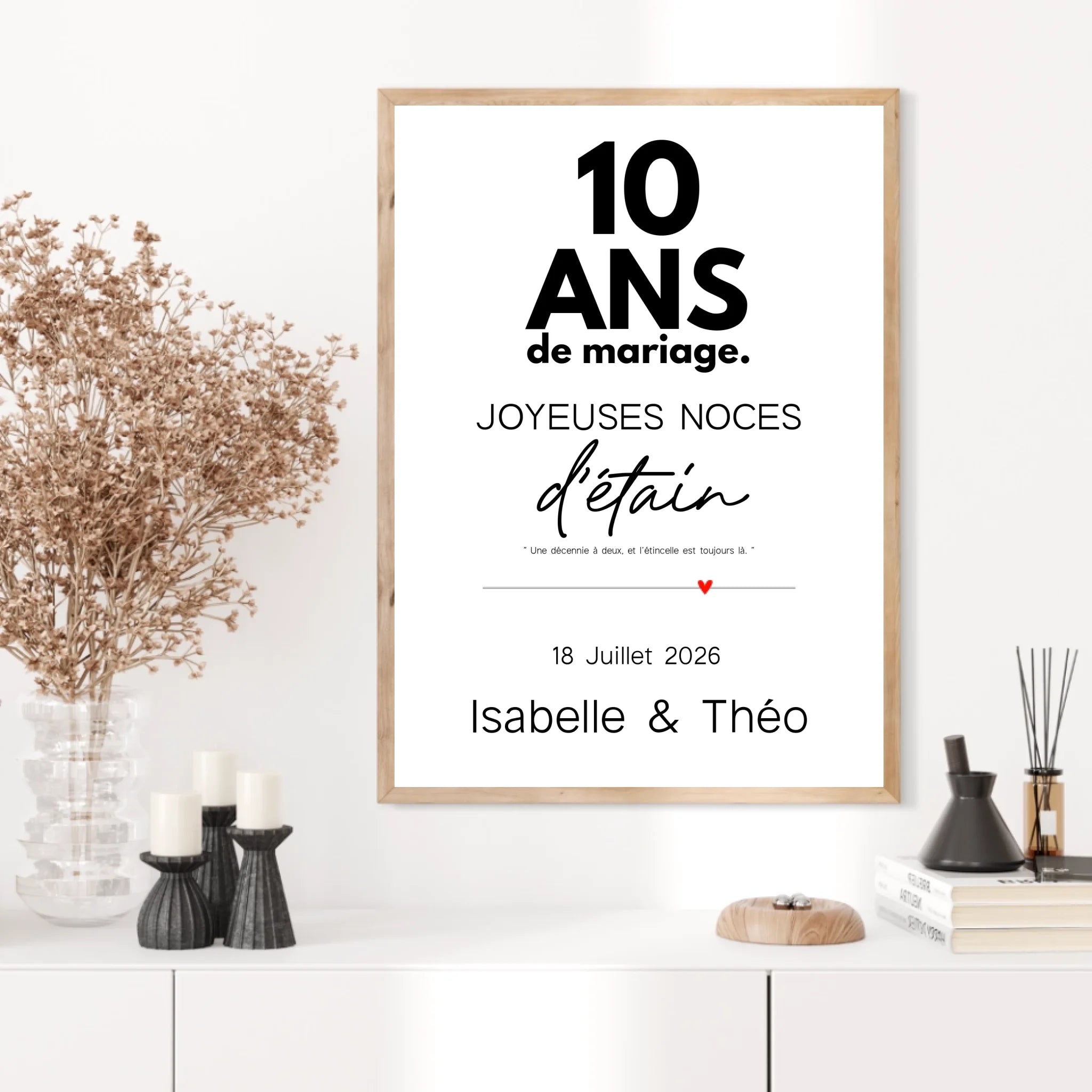 Affiche Personnalisée Noces d'Étain