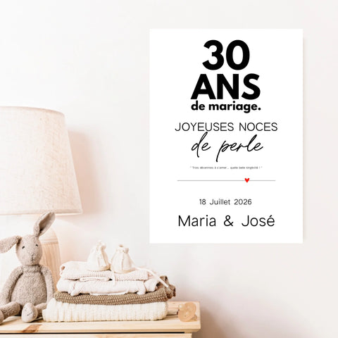 Affiche Personnalisée Noces De Perle