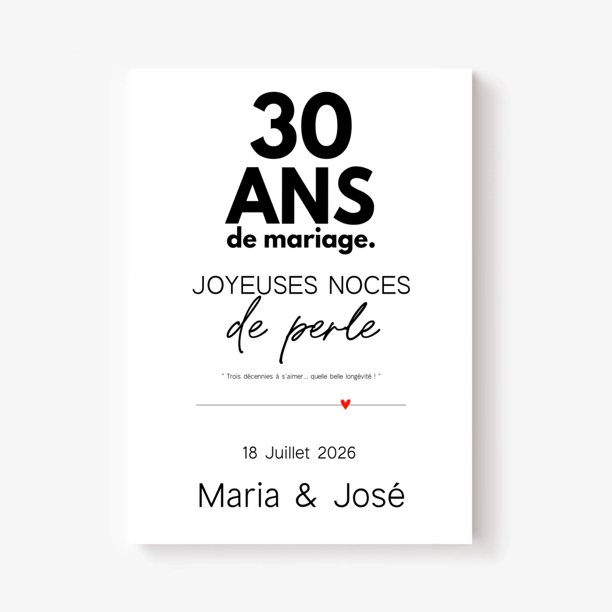 Affiche Personnalisée Noces De Perle