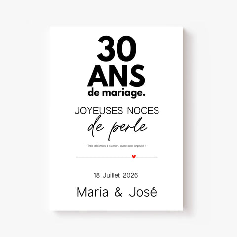 Affiche Personnalisée Noces De Perle
