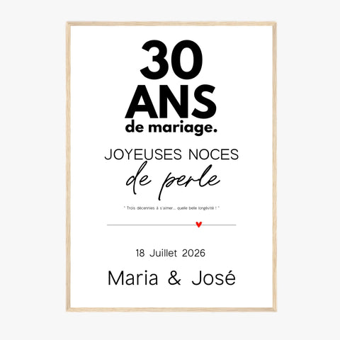 Affiche Personnalisée Noces De Perle