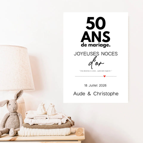 Affiche Personnalisée Noces d'Or