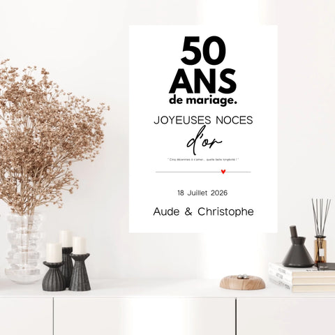Affiche Personnalisée Noces d'Or