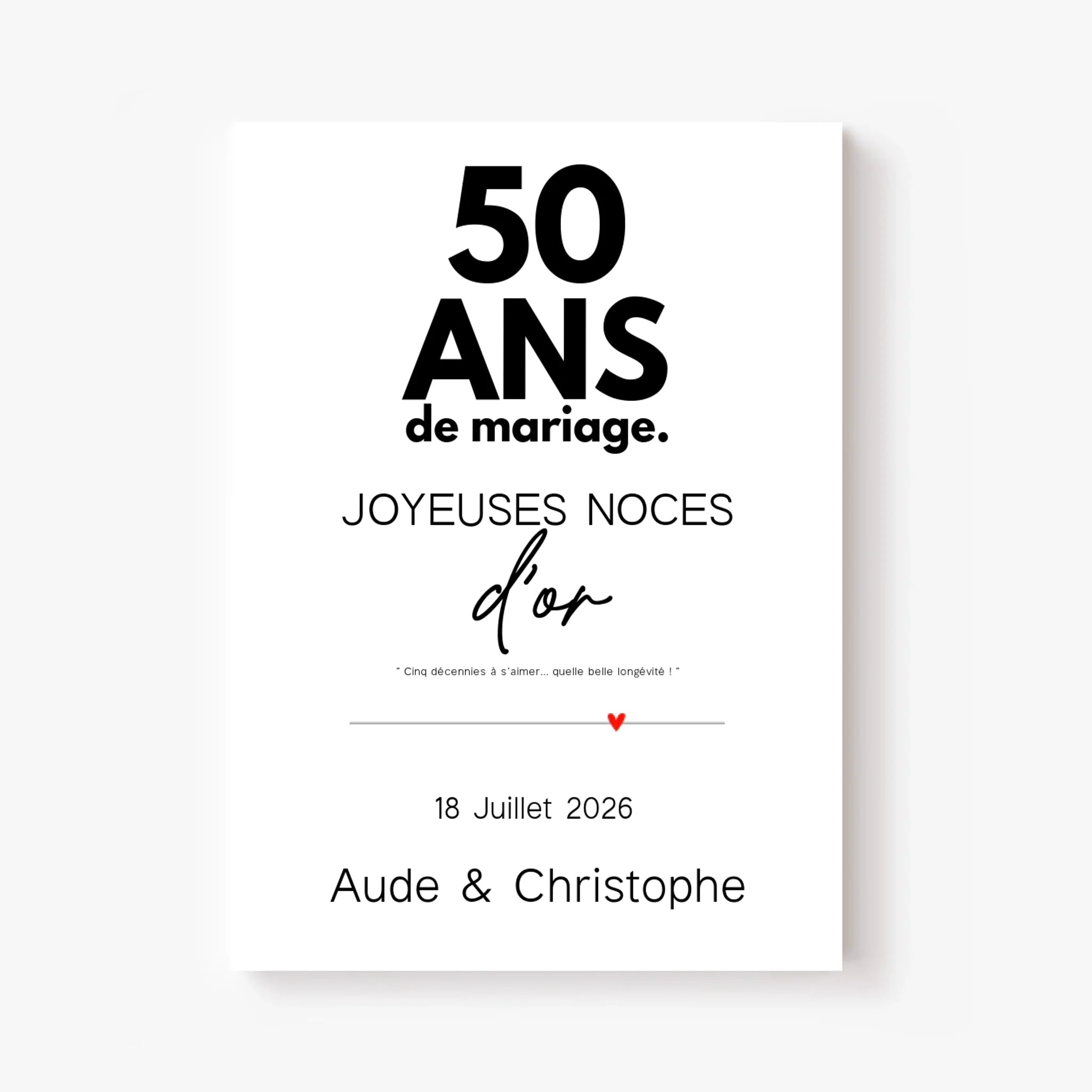 Affiche Personnalisée Noces d'Or