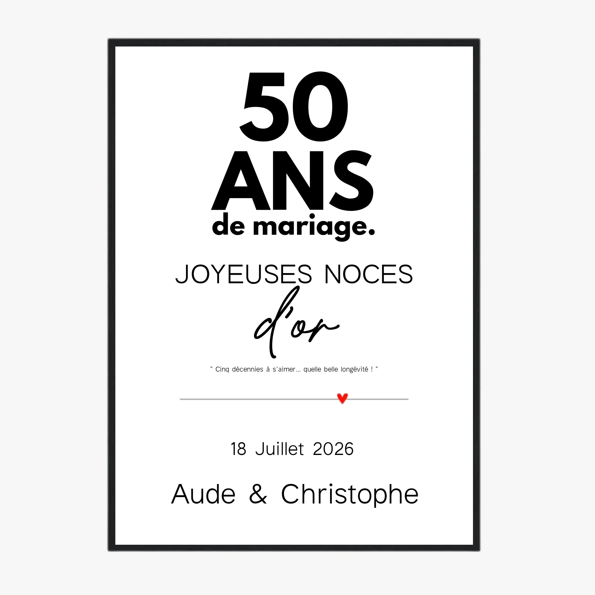 Affiche Personnalisée Noces d'Or
