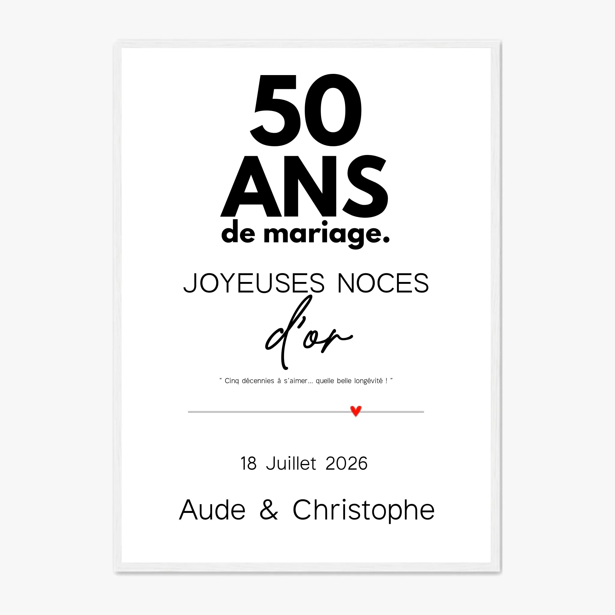 Affiche Personnalisée Noces d'Or
