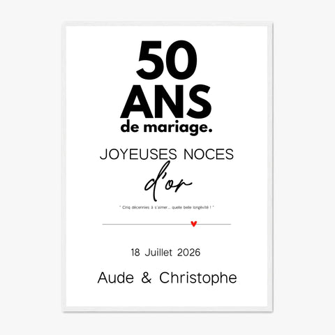 Affiche Personnalisée Noces d'Or