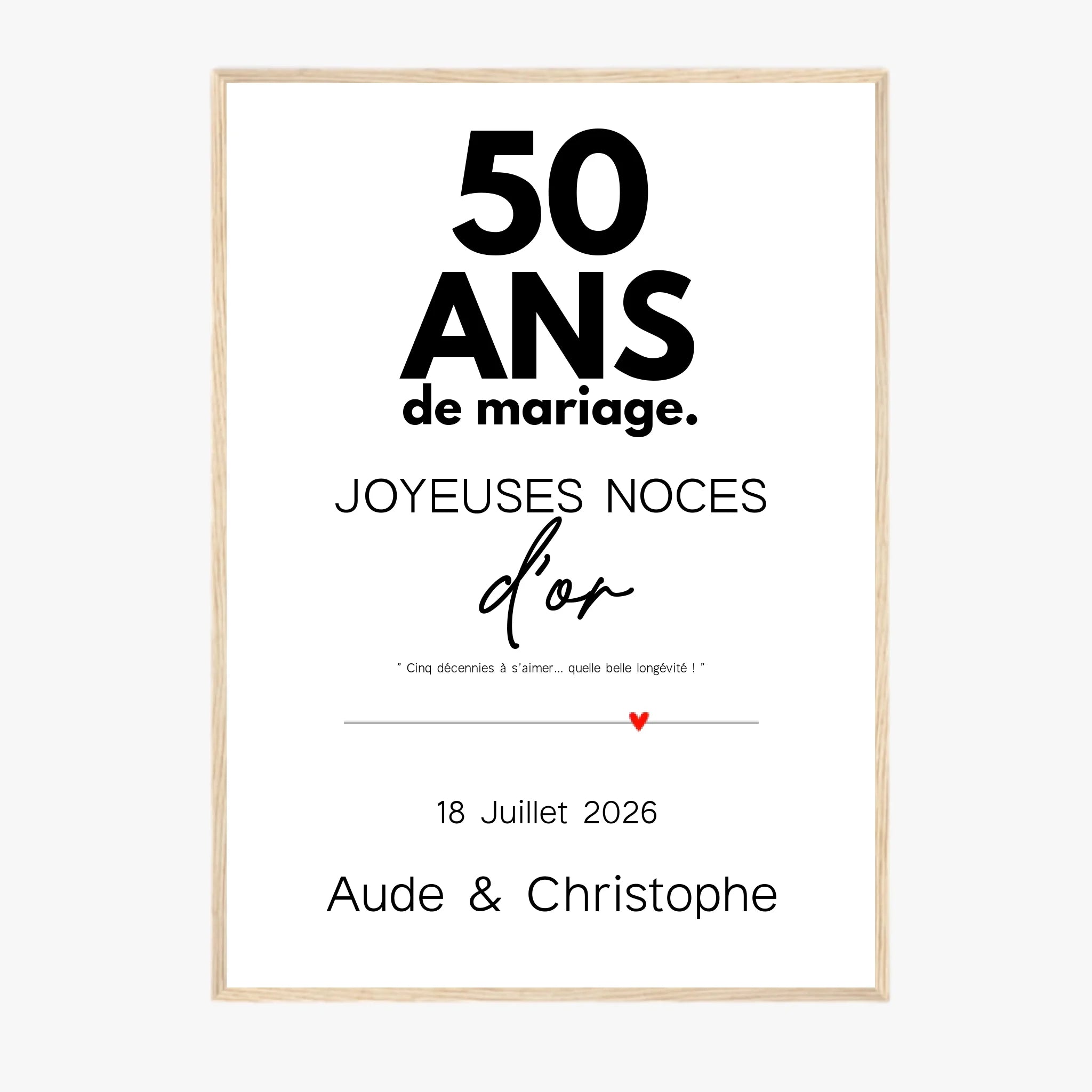 Affiche Personnalisée Noces d'Or
