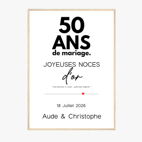 Affiche Personnalisée Noces d'Or