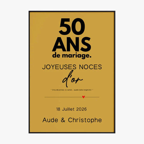 Affiche Personnalisée Noces d'Or