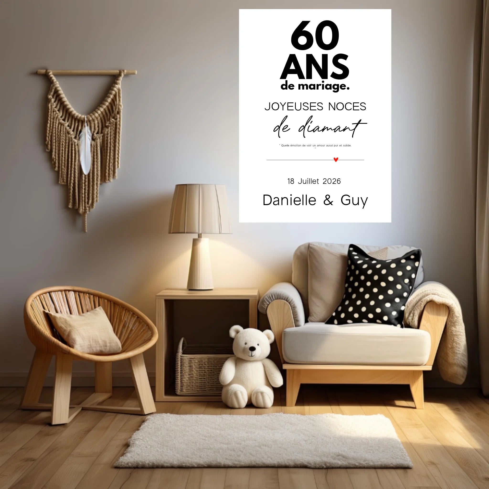 Affiche Personnalisée Noces De Diamant