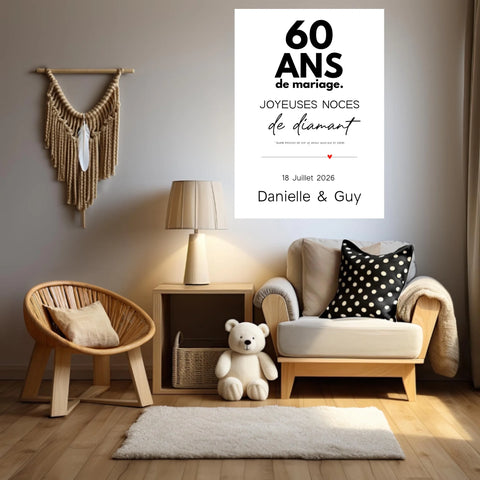 Affiche Personnalisée Noces De Diamant