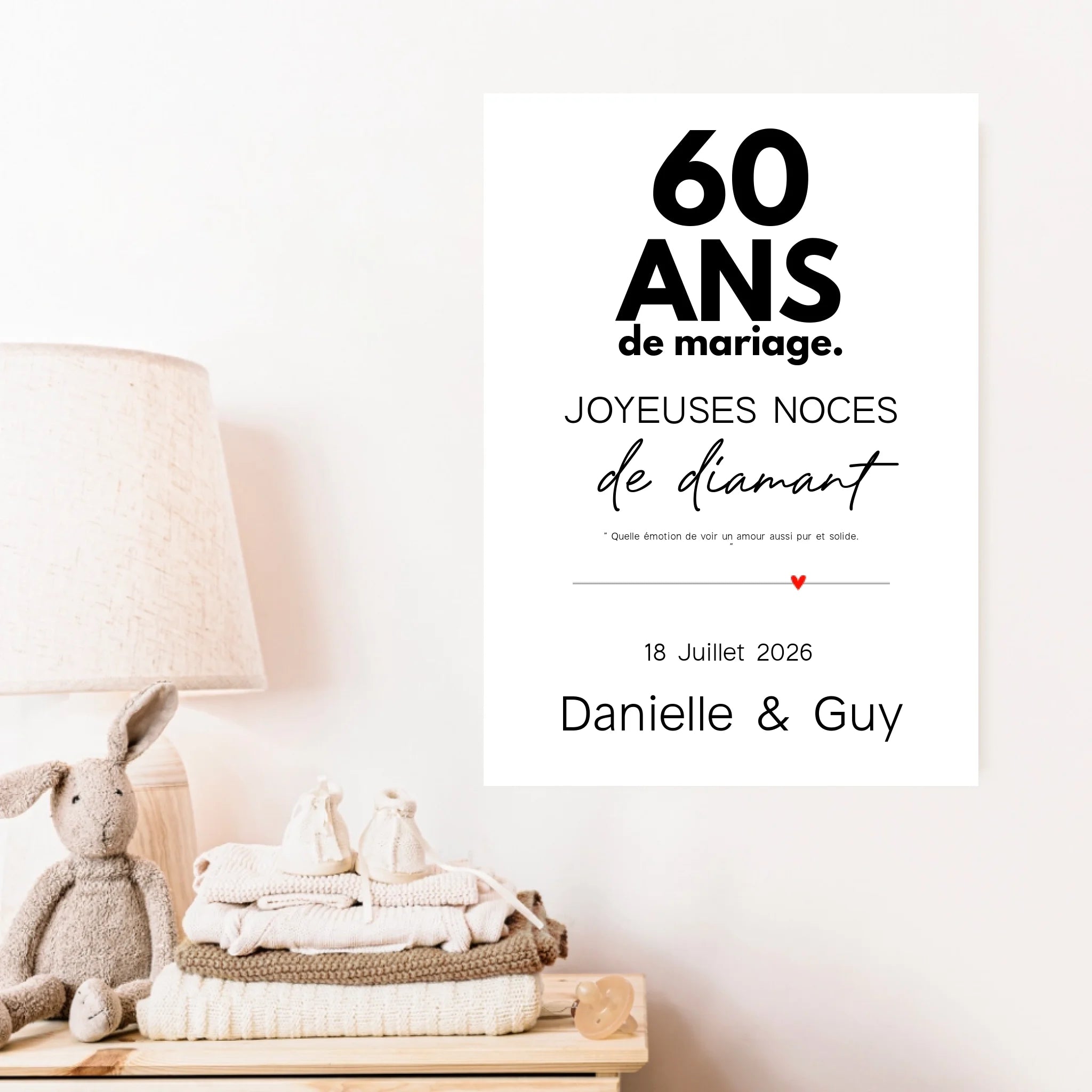 Affiche Personnalisée Noces De Diamant