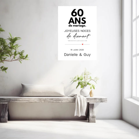 Affiche Personnalisée Noces De Diamant
