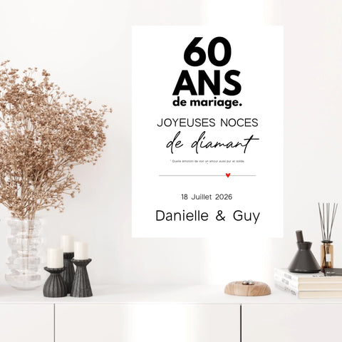 Affiche Personnalisée Noces De Diamant