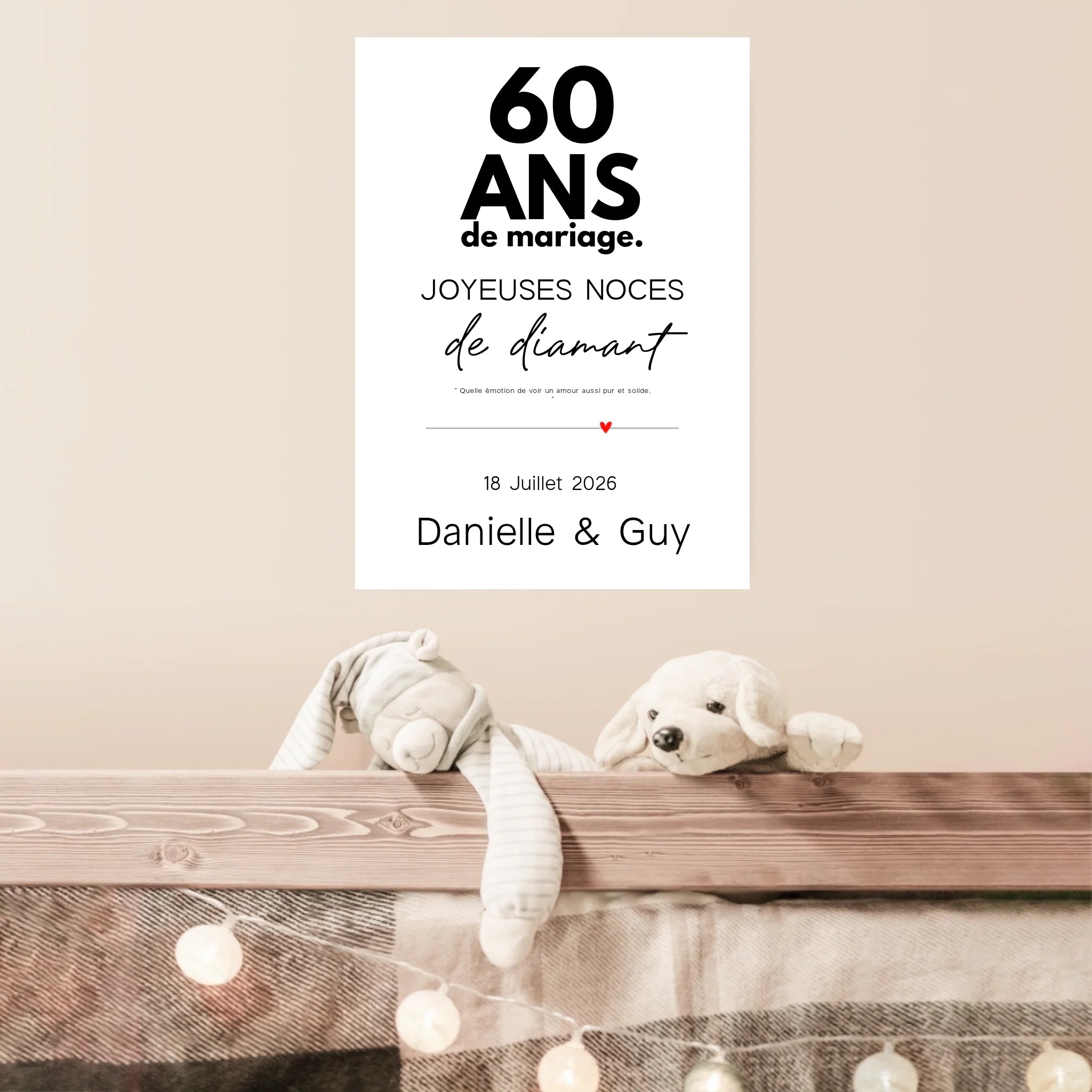 Affiche Personnalisée Noces De Diamant