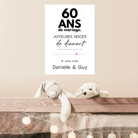 Affiche Personnalisée Noces De Diamant