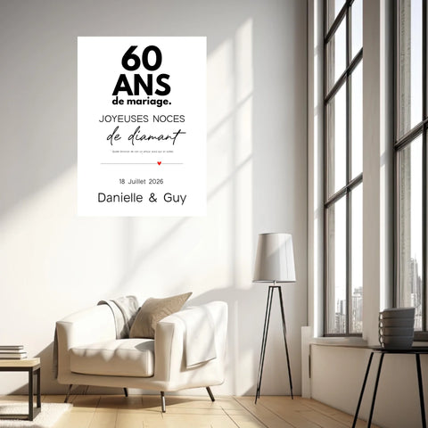Affiche Personnalisée Noces De Diamant