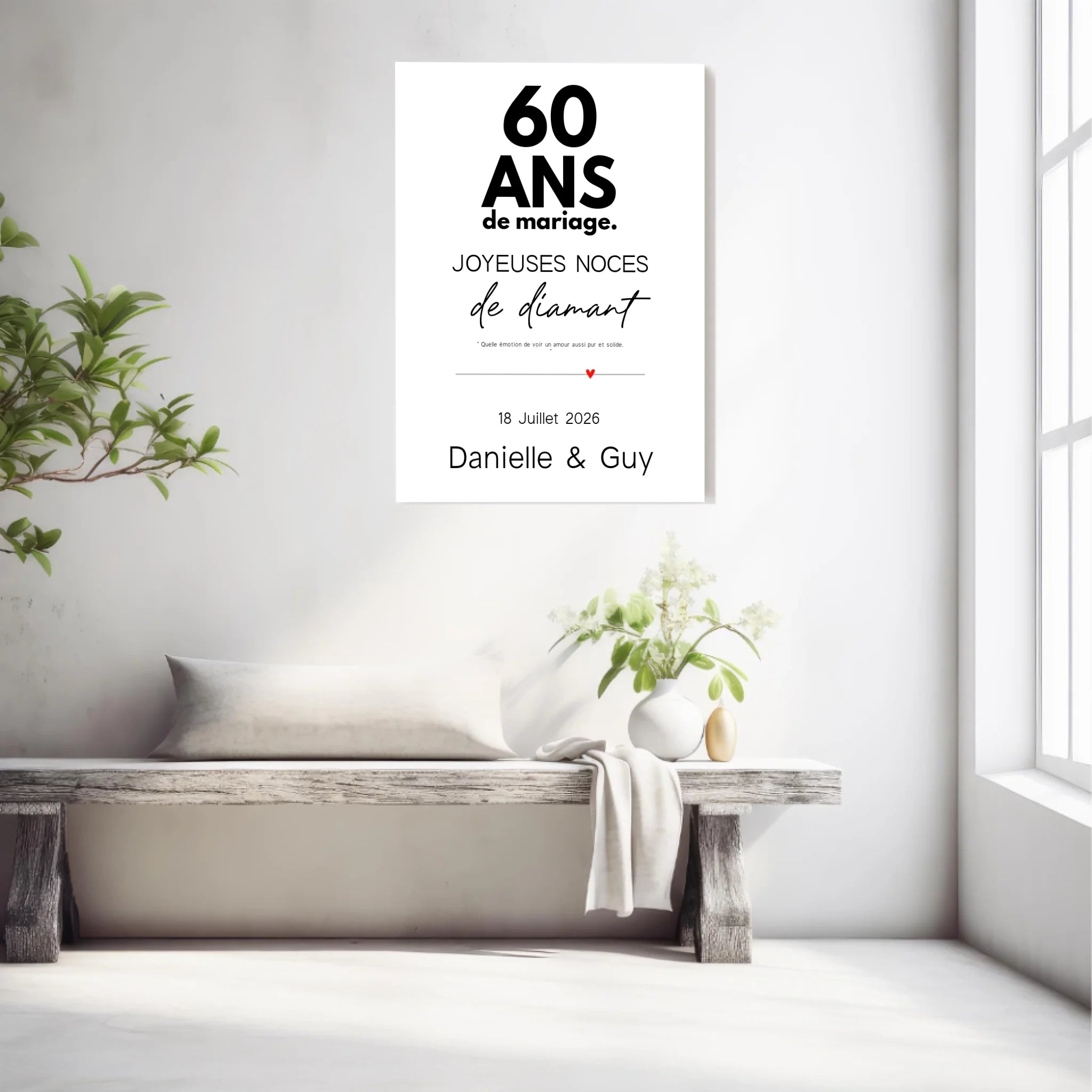 Affiche Personnalisée Noces De Diamant