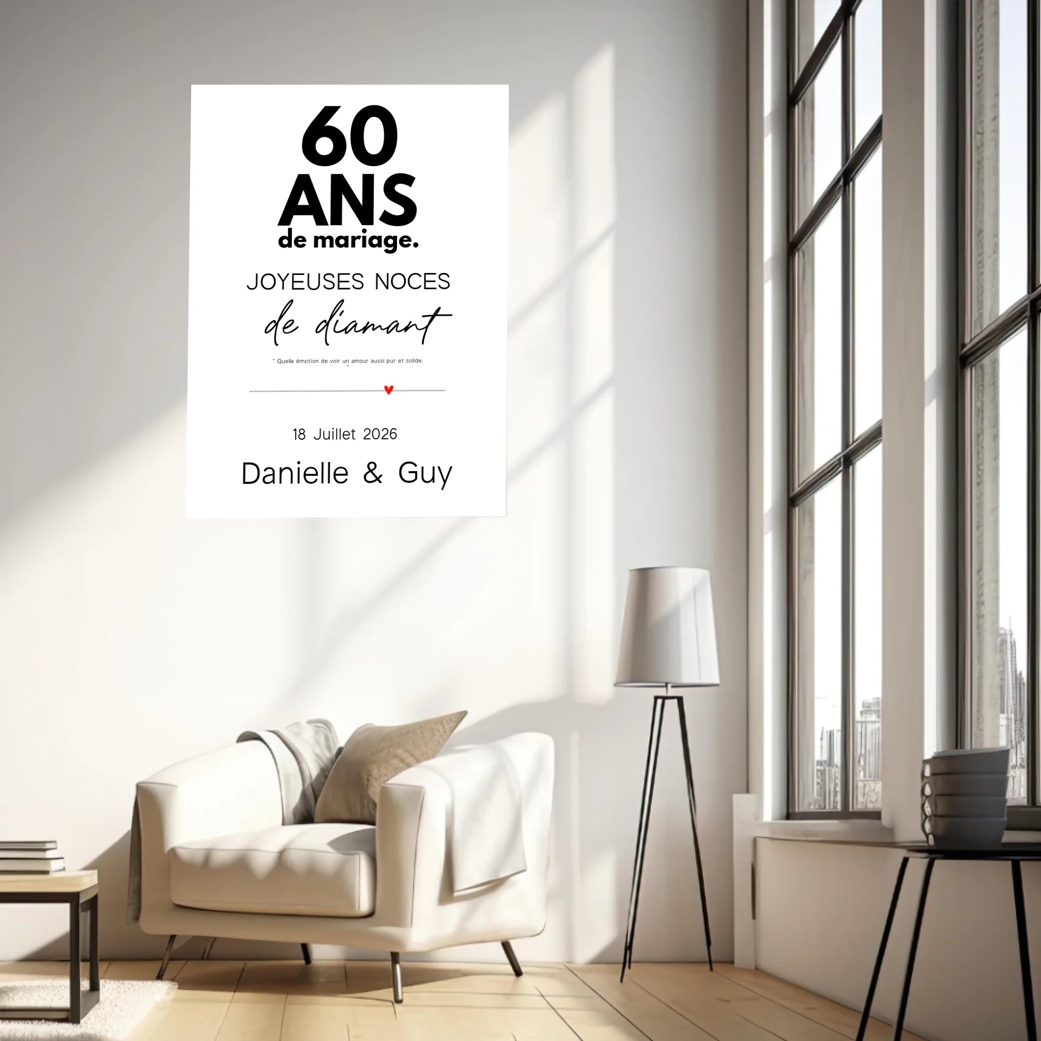 Affiche Personnalisée Noces De Diamant