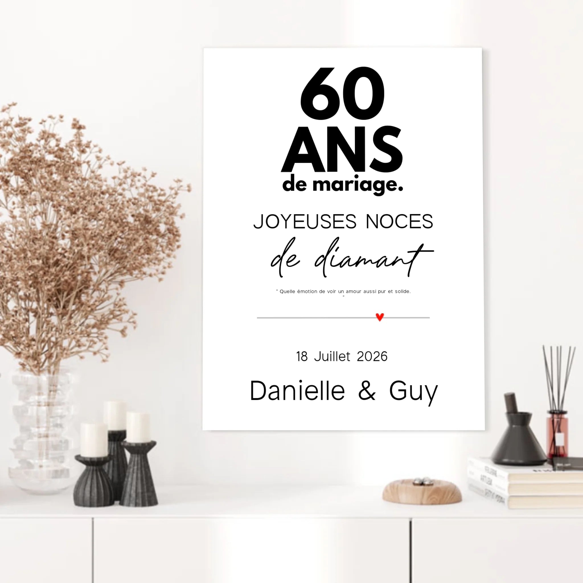 Affiche Personnalisée Noces De Diamant