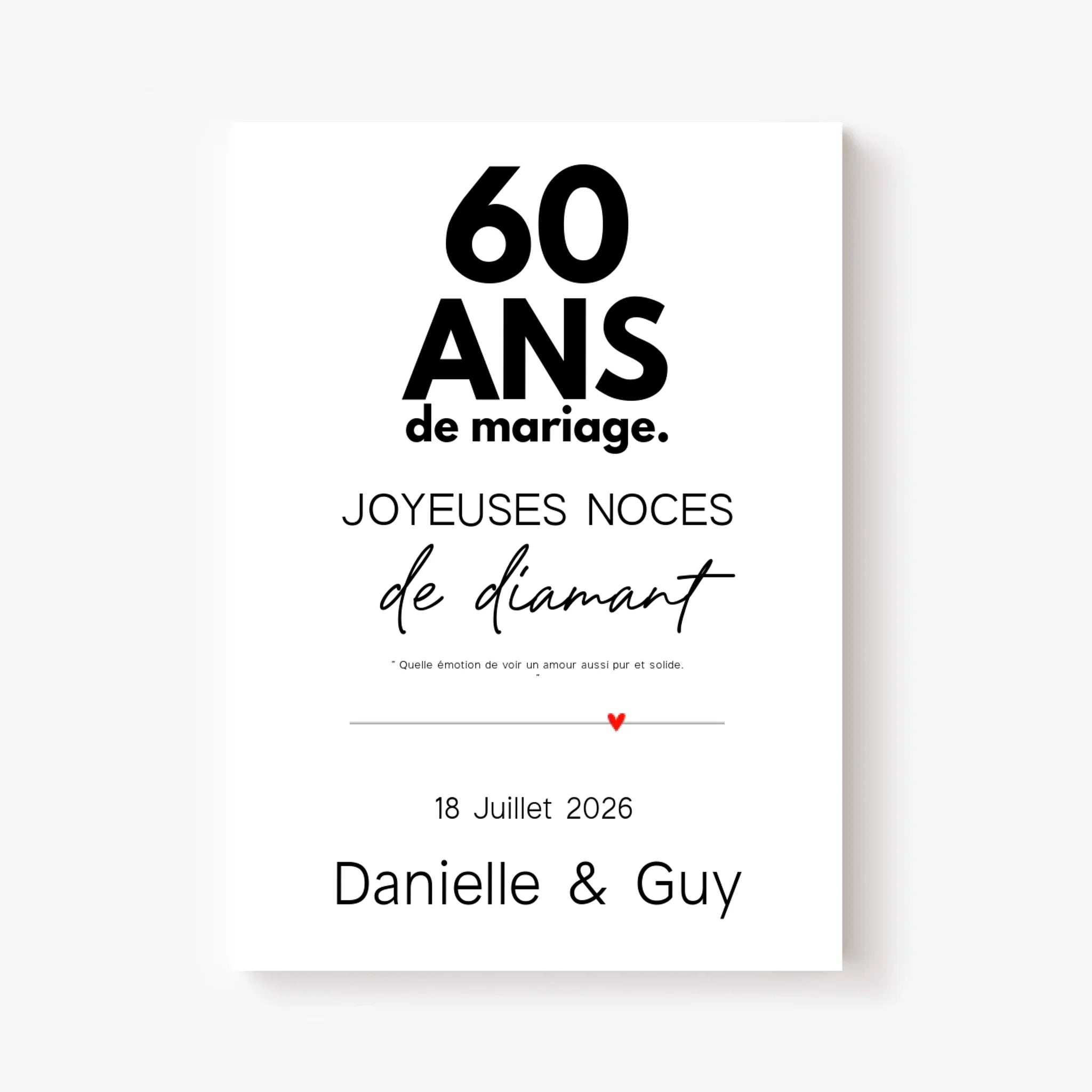 Affiche Personnalisée Noces De Diamant