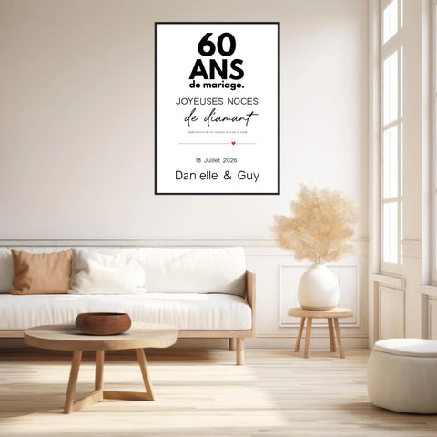 Affiche Personnalisée Noces De Diamant