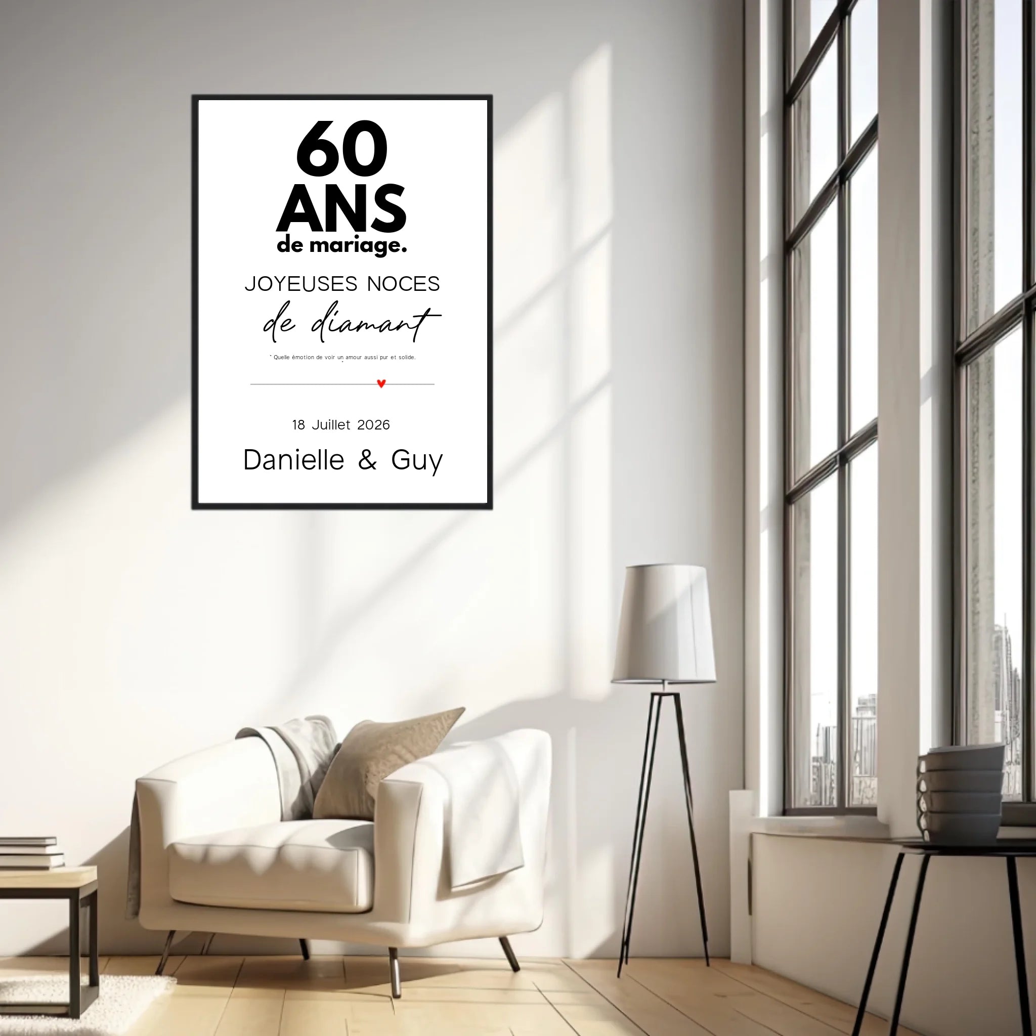 Affiche Personnalisée Noces De Diamant