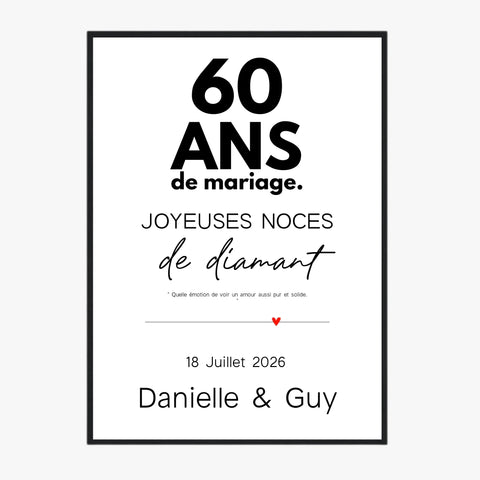 Affiche Personnalisée Noces De Diamant