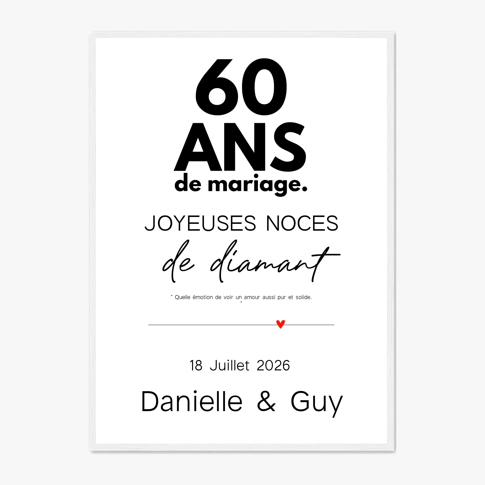 Affiche Personnalisée Noces De Diamant