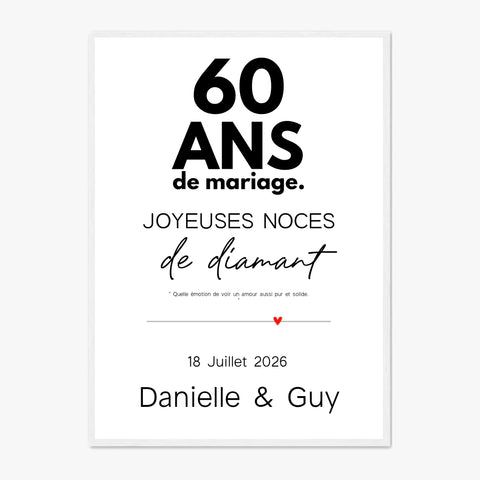 Affiche Personnalisée Noces De Diamant
