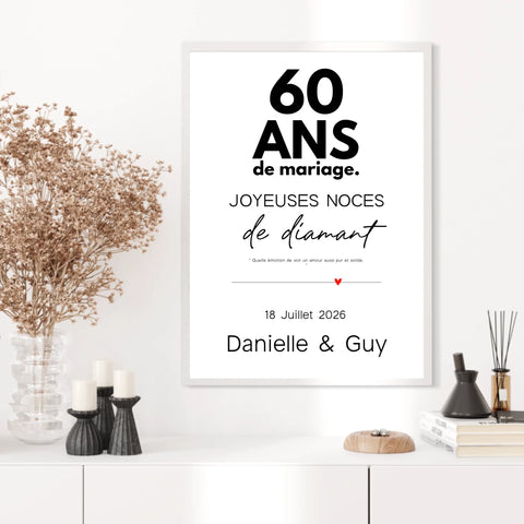 Affiche Personnalisée Noces De Diamant