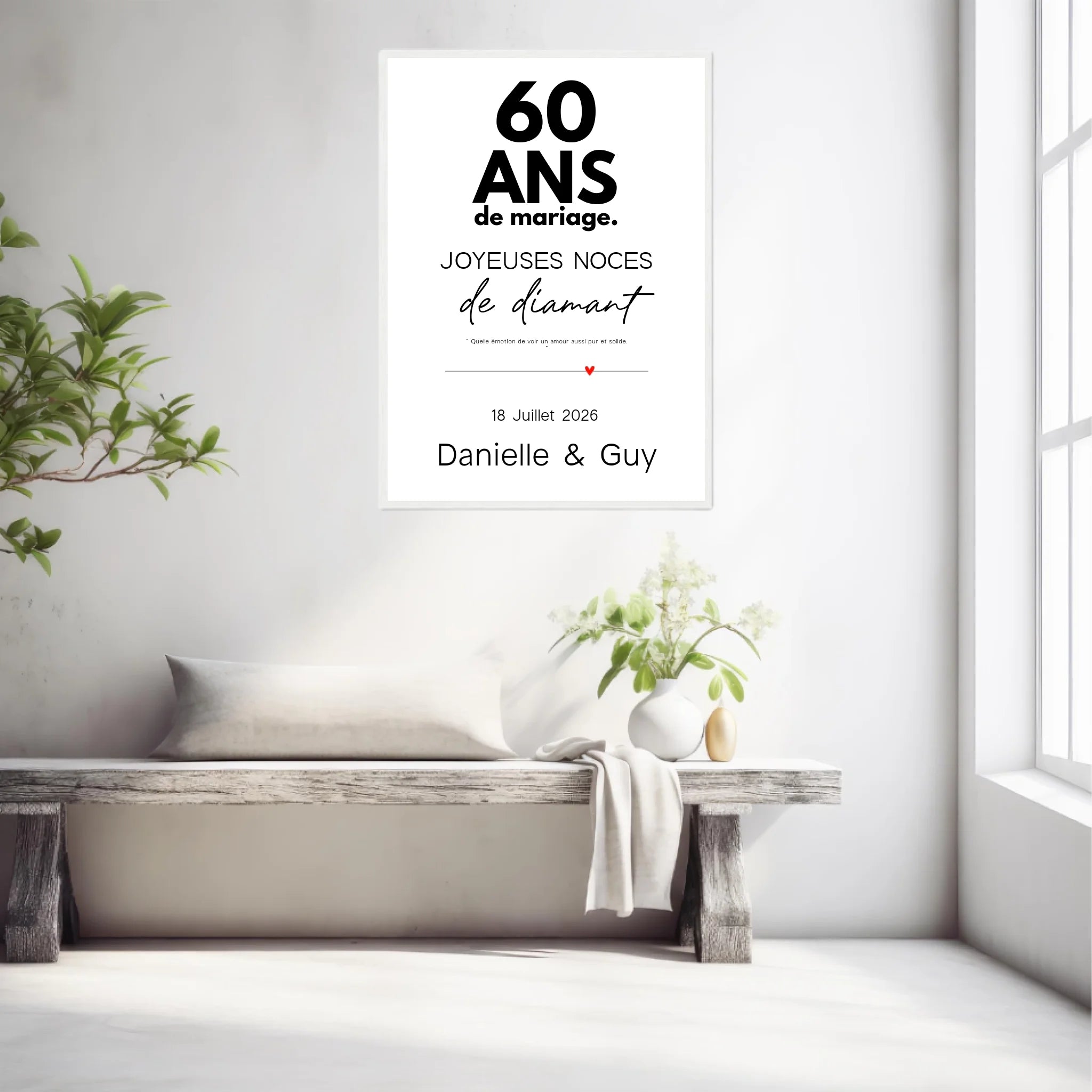 Affiche Personnalisée Noces De Diamant