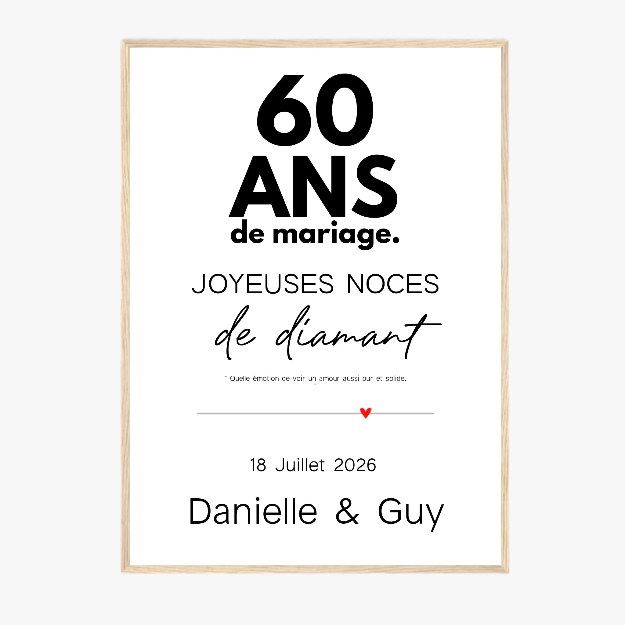 Affiche Personnalisée Noces De Diamant
