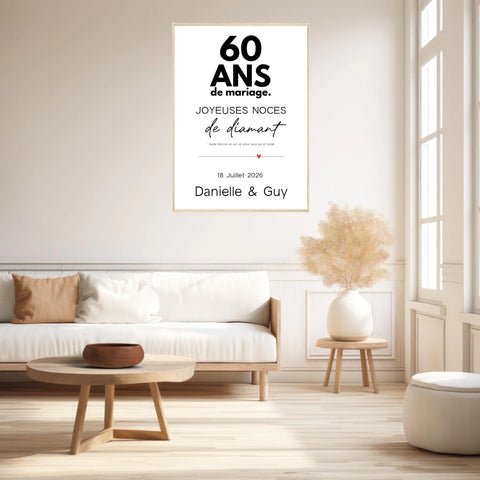 Affiche Personnalisée Noces De Diamant
