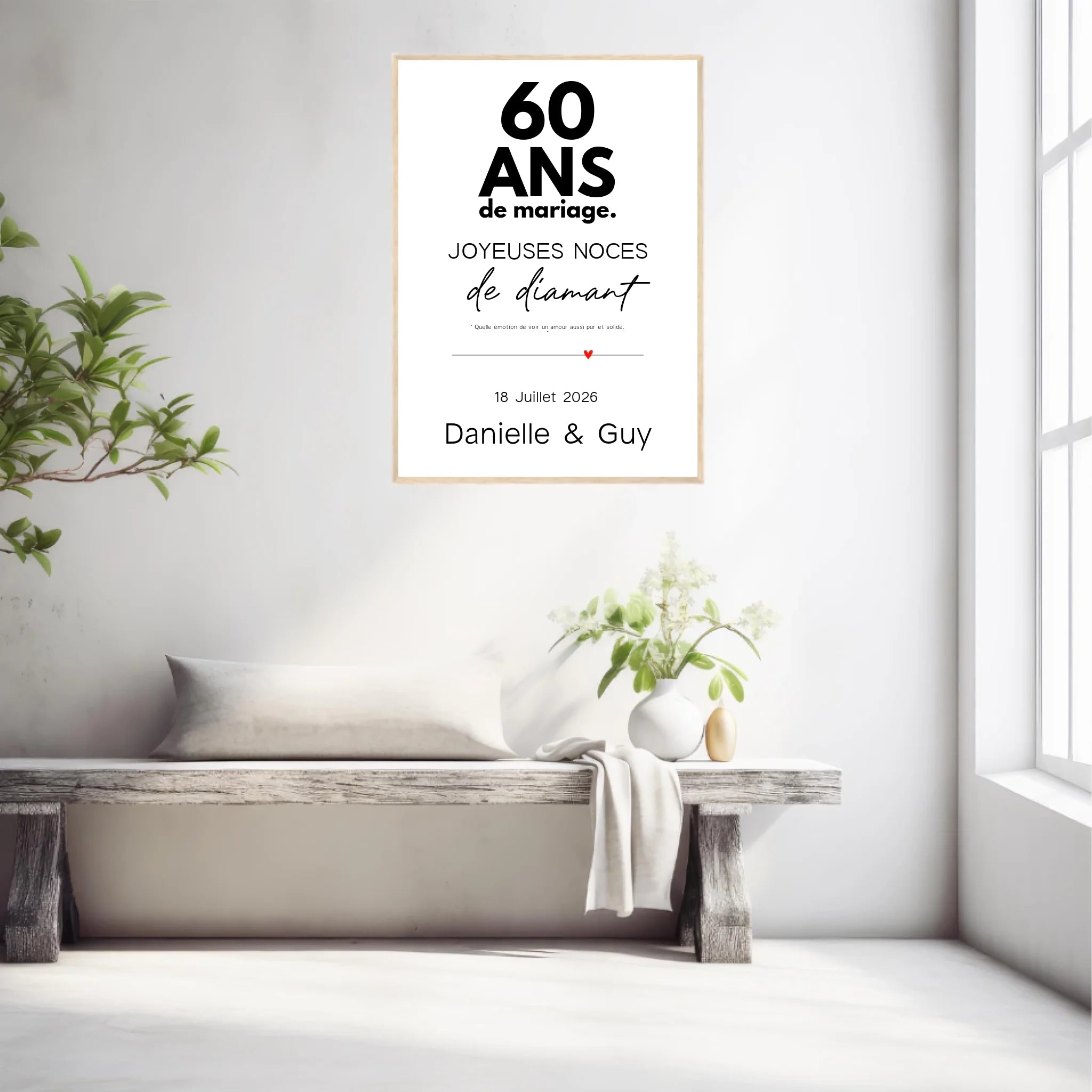 Affiche Personnalisée Noces De Diamant