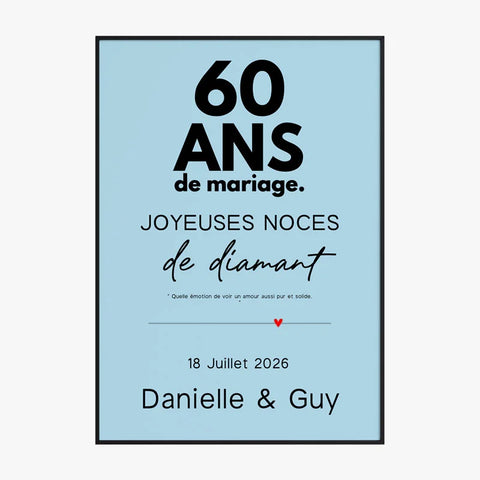 Affiche Personnalisée Noces De Diamant