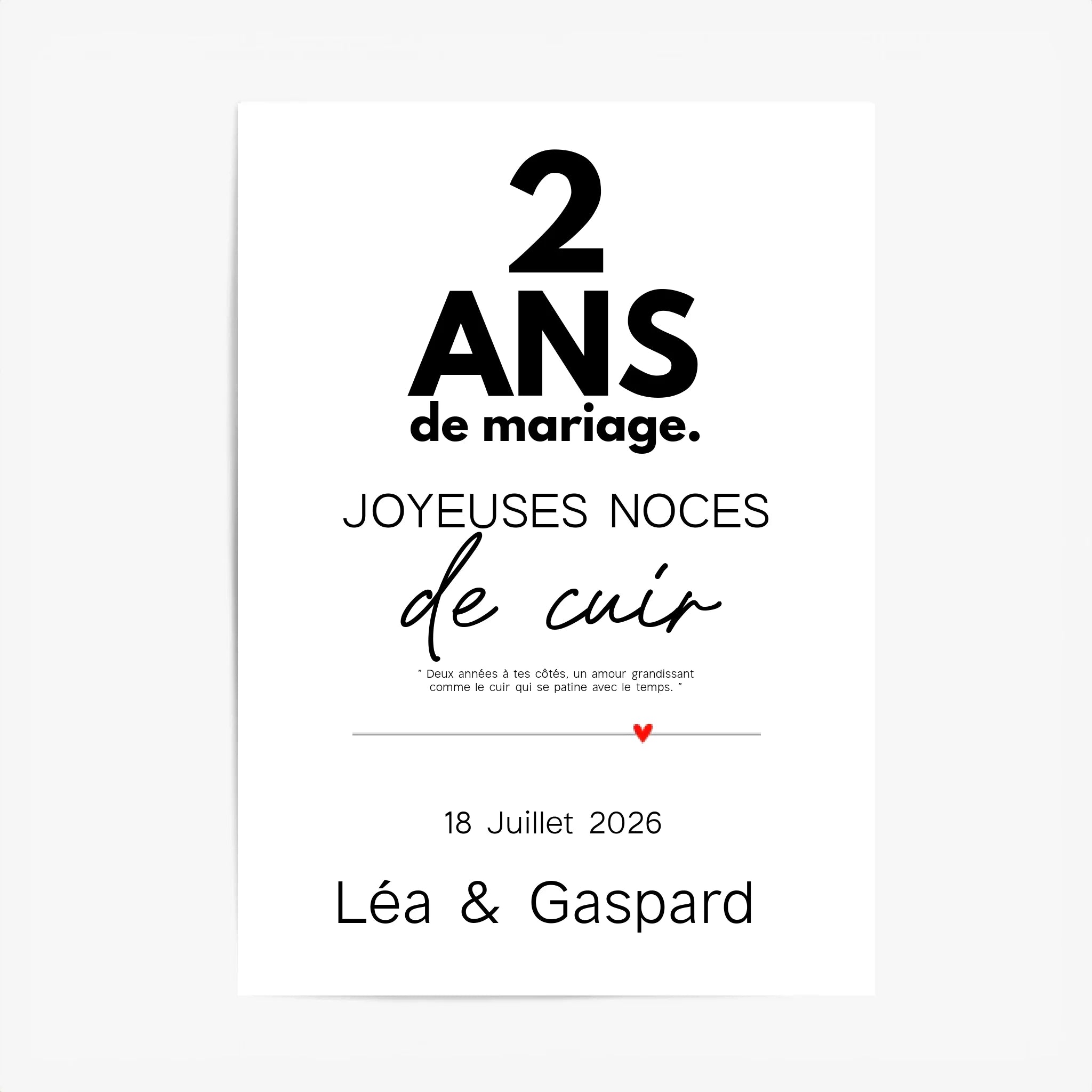 Affiche Personnalisée Noces De Cuir