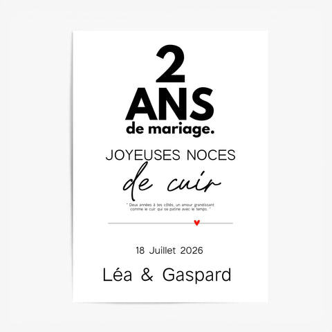 Affiche Personnalisée Noces De Cuir