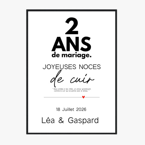 Affiche Personnalisée Noces De Cuir