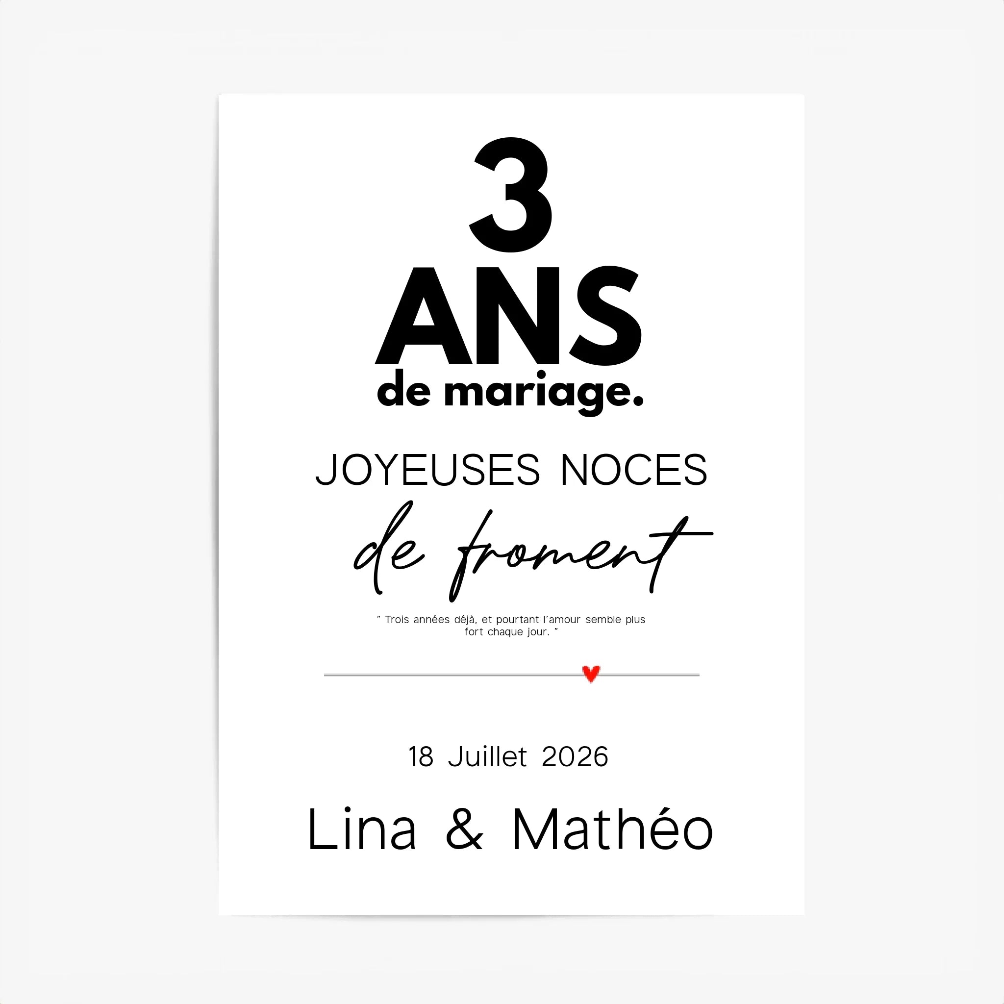 Affiche Personnalisée Noces De Froment