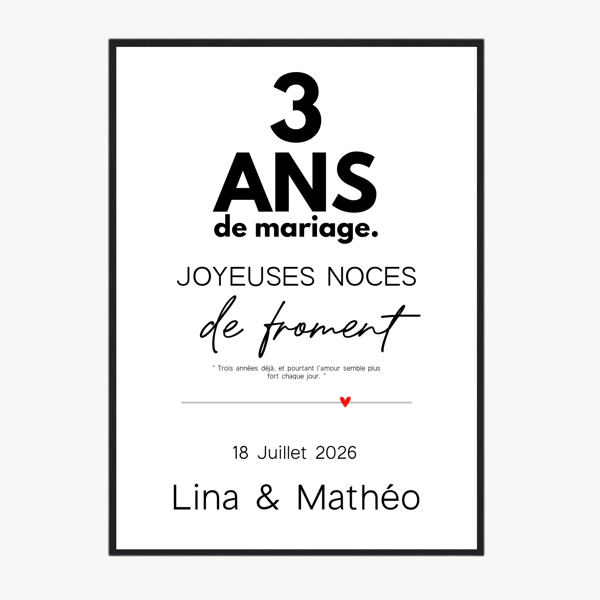 Affiche Personnalisée Noces De Froment