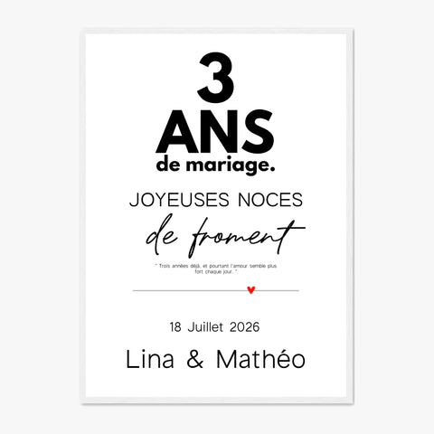 Affiche Personnalisée Noces De Froment