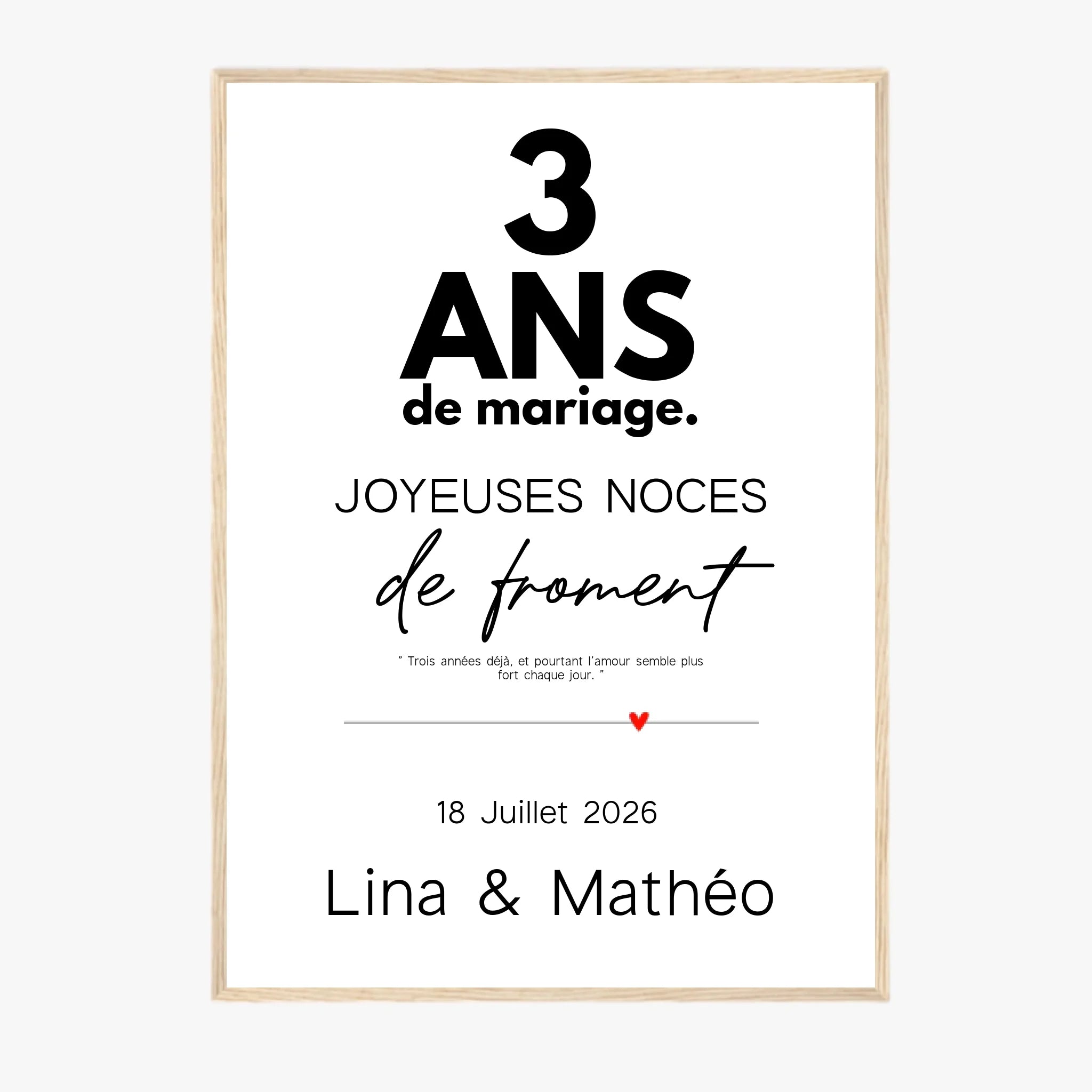 Affiche Personnalisée Noces De Froment