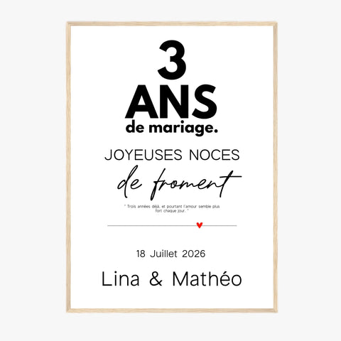 Affiche Personnalisée Noces De Froment